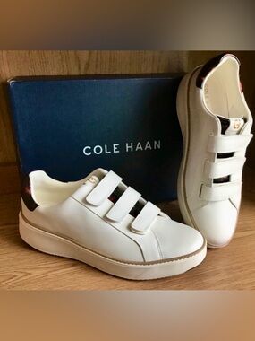 Cole Haan GrandPrø Topspin Triple Strap sneakers in ivory leather